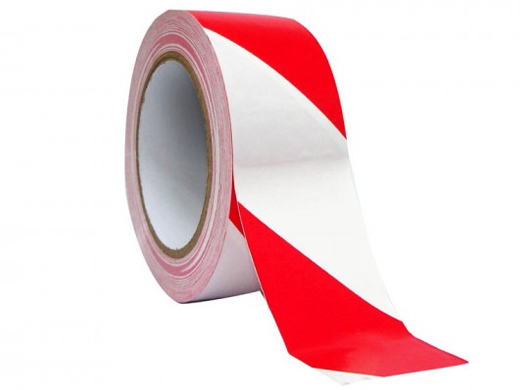 Afzetband rood/wit 75mmx500m
