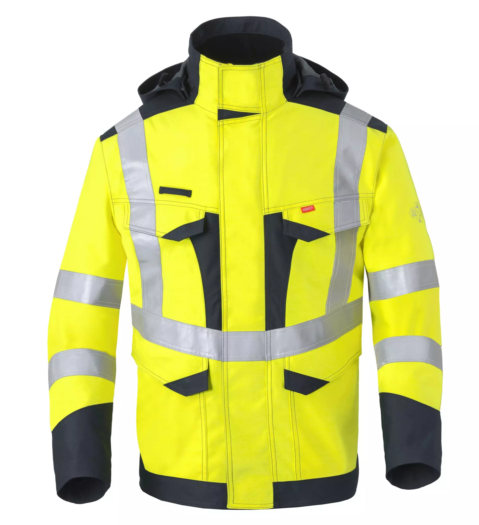 Parka fluor geel/marine Havep 50248