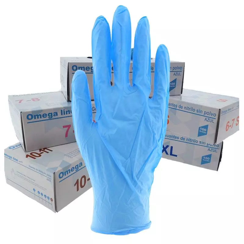 Nitril Handschoen Poedervrij Blauw Maat M Omega touch line Aachen