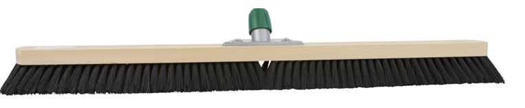 Zaalveger 100cm zwart haar met steelhouder voor Ø24mm steel hout