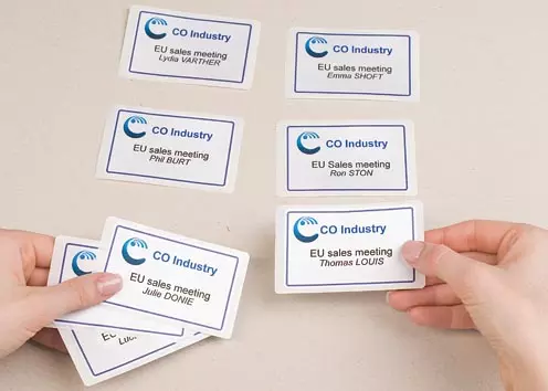 Zelfklevende Badge Avery 80X50mm Wit 200 stuks 