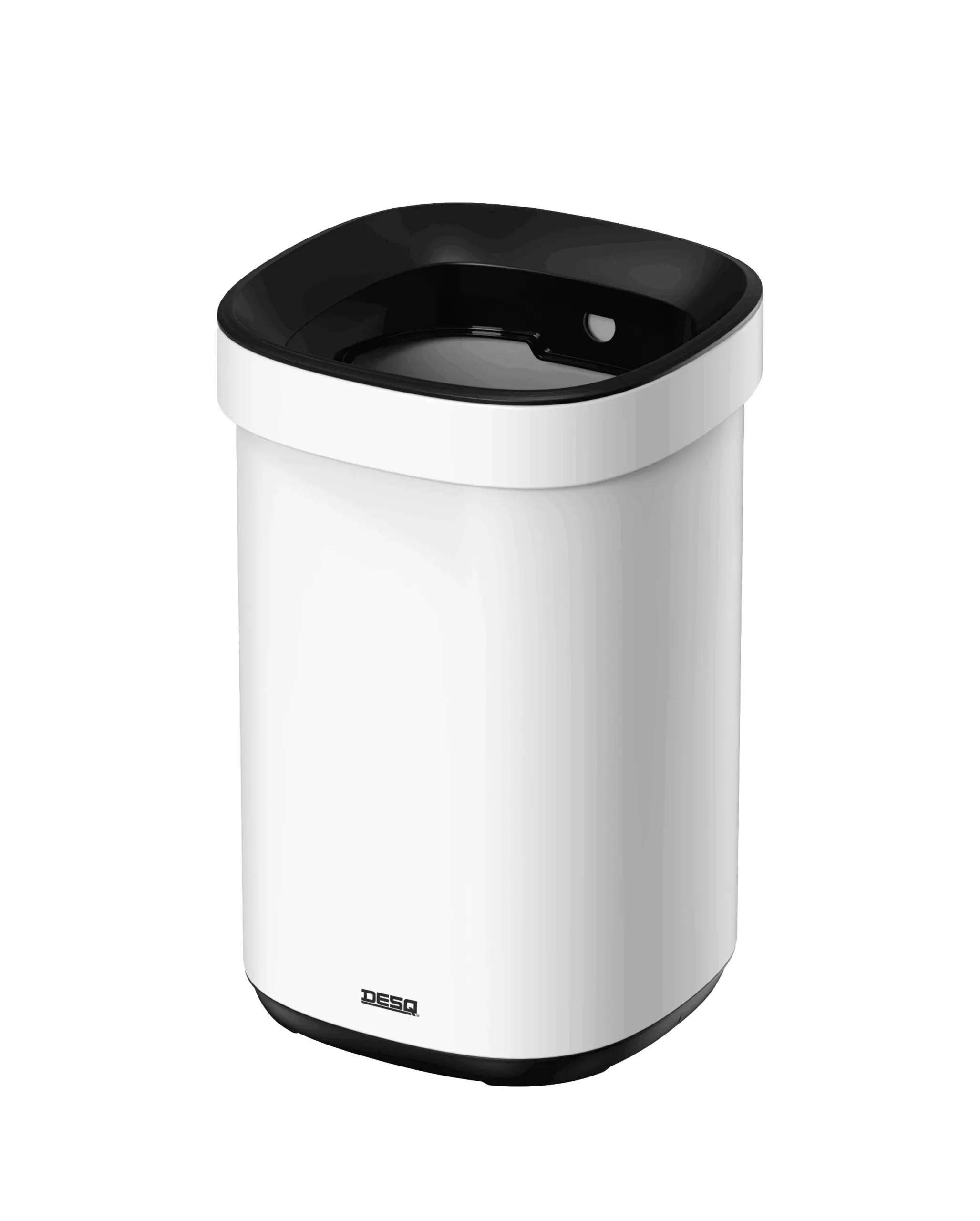 Afvalbak 20 Liter Metaal Wit/Zwart Desq