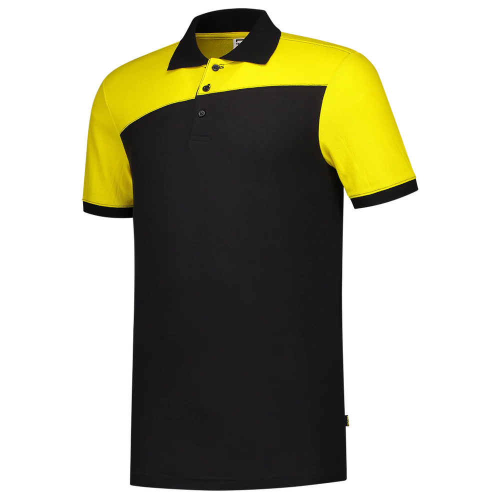 Polo bicolor naden zwart/geel