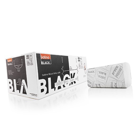 Vouwhanddoek Satino Black 206x240mm voorBriq 275351 (doos à 3750st)