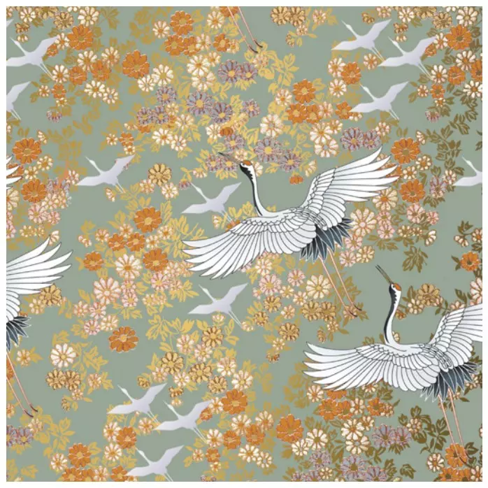 Cadeaupapier Kimono Green 50cmx200m 80grs