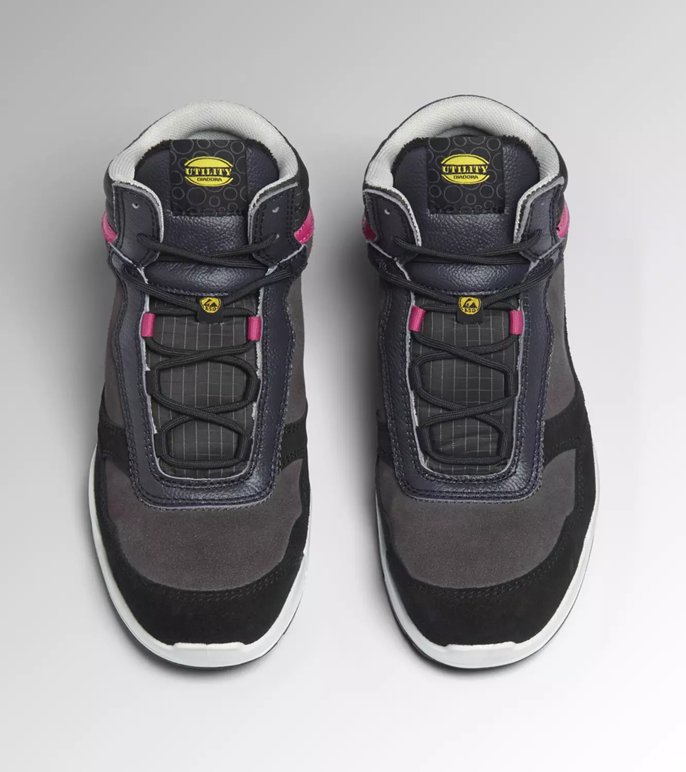 Diadora Athena High S3 Werkschoen Iron Raspberry