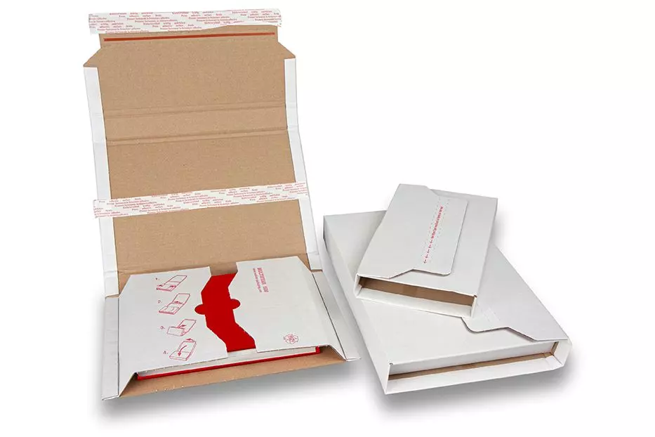 Boekverpakking met Plakstrip A4 Enkelgolf Wit 302x215x73mm