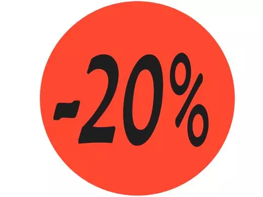 Etiket Rond 20% Ø27mm Rood 500 stuks