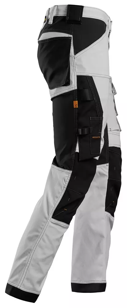 Snickers Werkbroek 6341 Stretch Wit/Zwart
