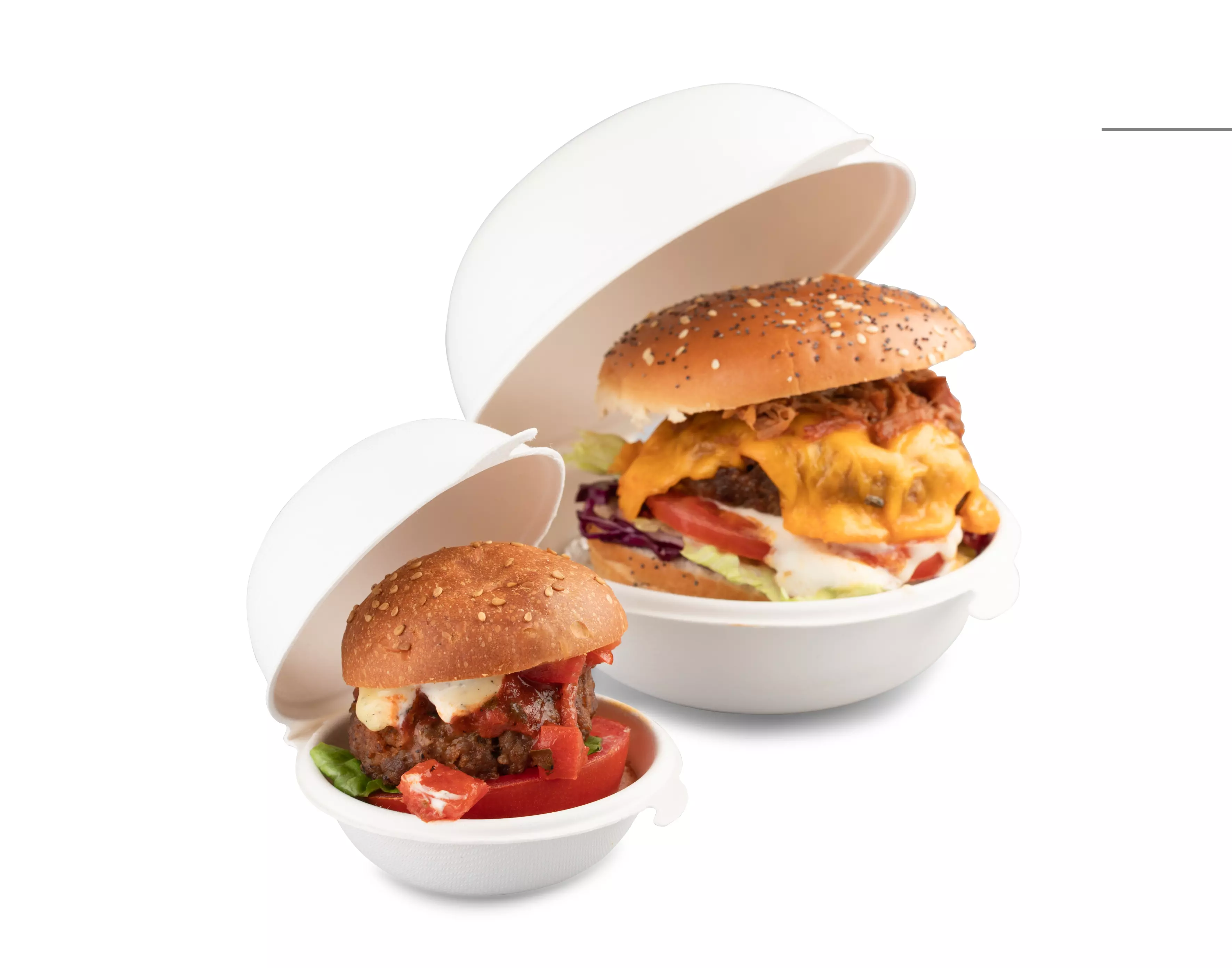 Hamburgerbakje Rond Mini Suikerriet 190x90x36mm