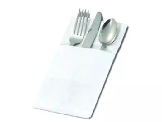  Bestekzakjes Airlaid Wit 40x40cm 1800 stuks