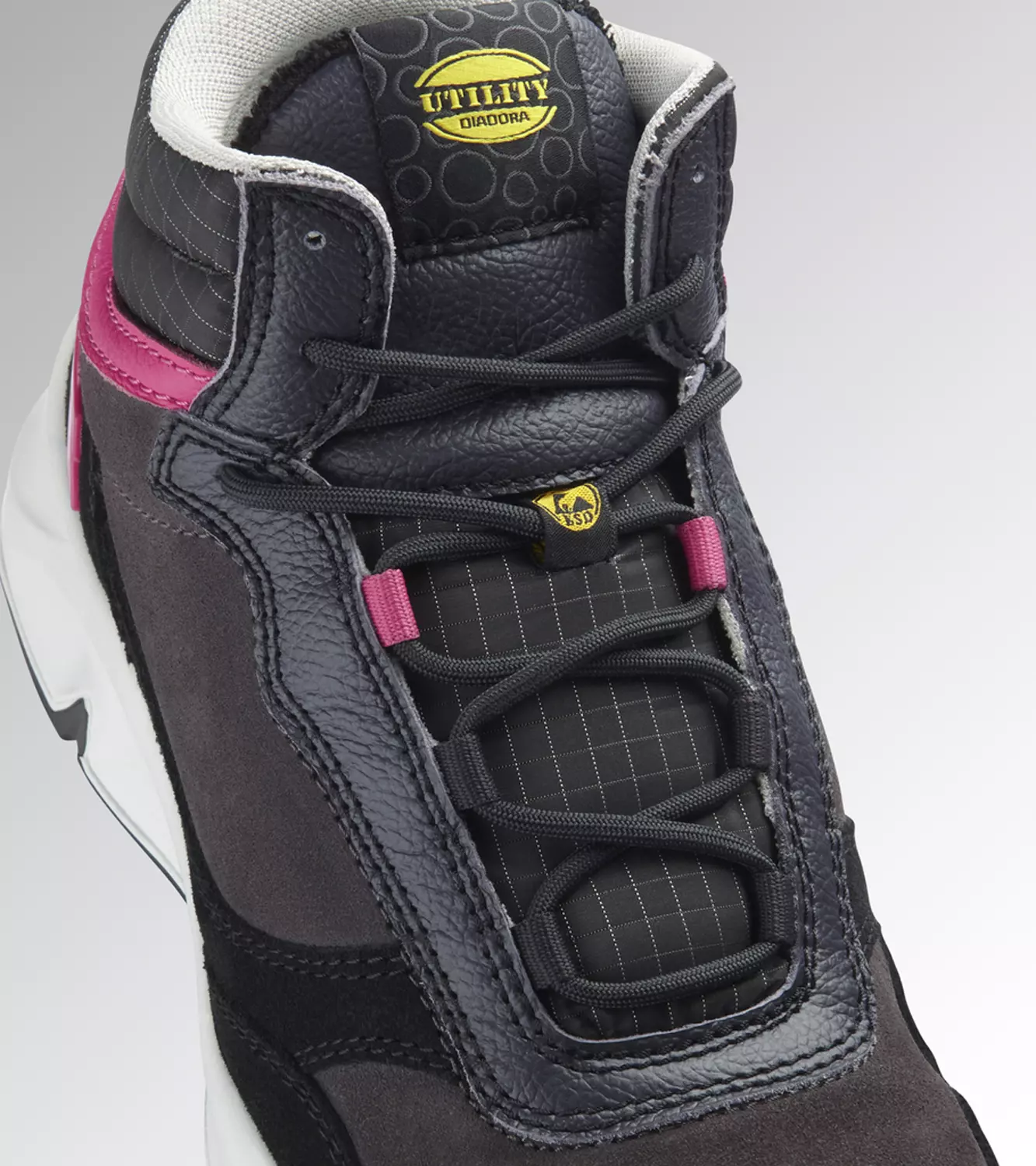 Diadora Athena High S3 Werkschoen Iron Raspberry