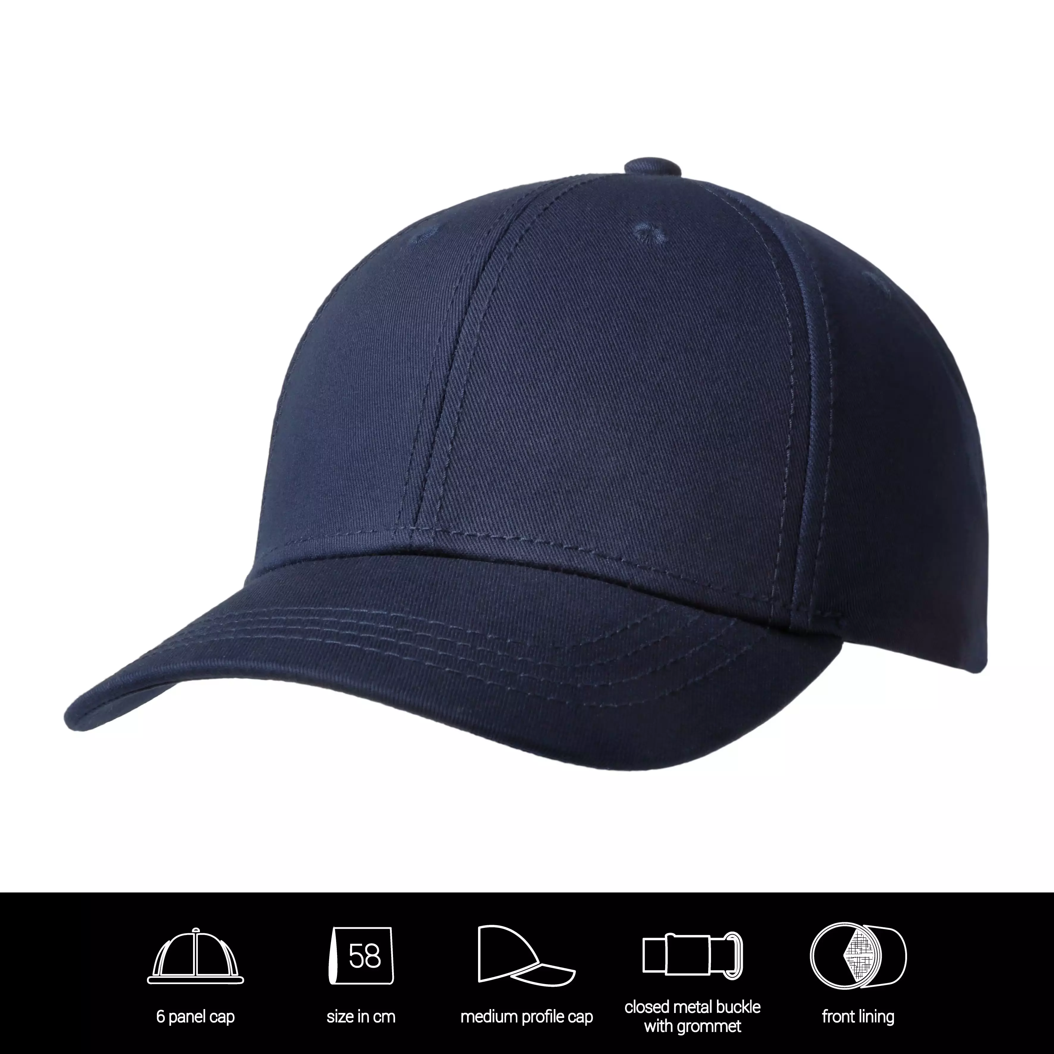 Cap luxe fijn katoen navy