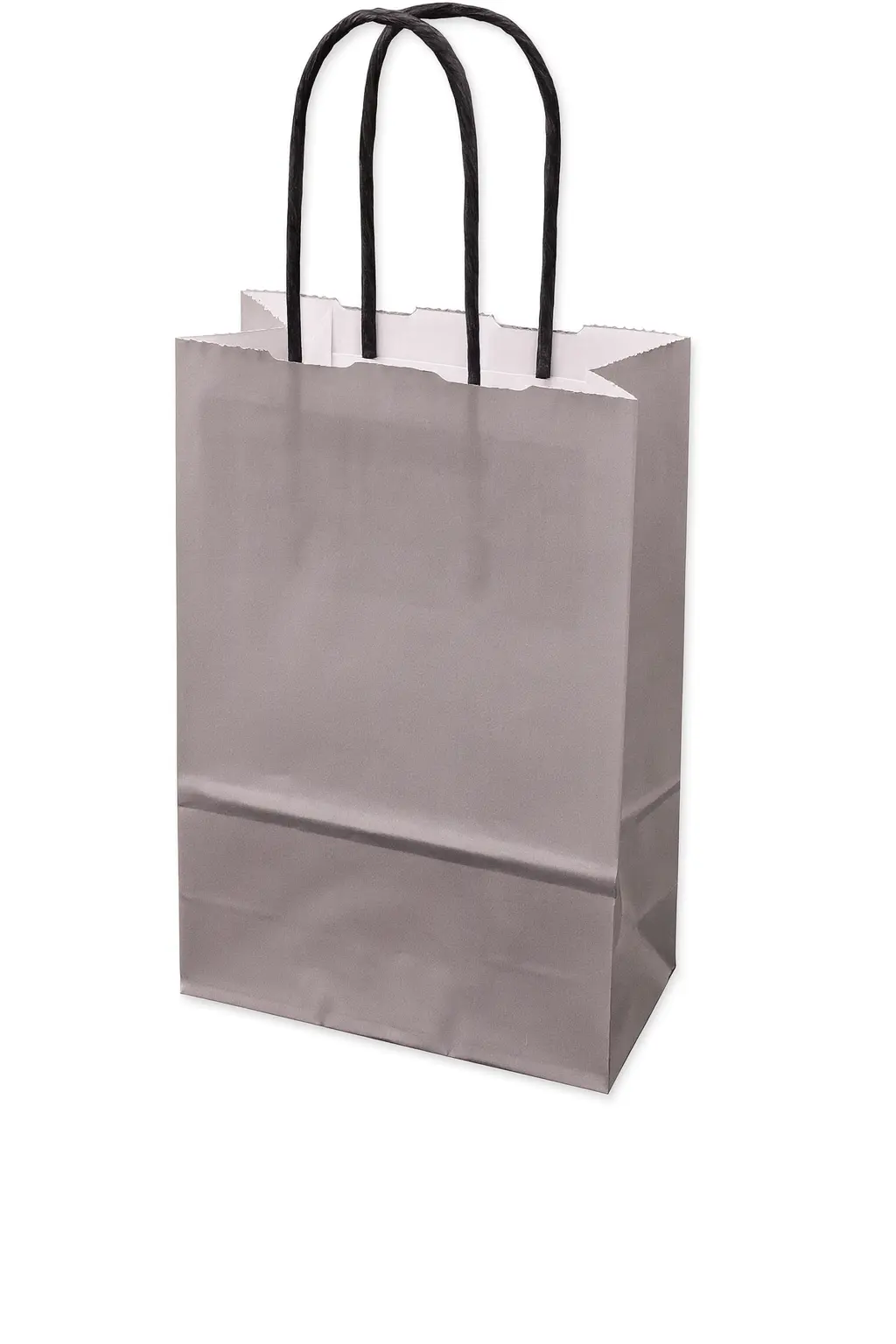 Papieren Draagtas 14x7x21cm Met Gedraaid Handvat Grijs