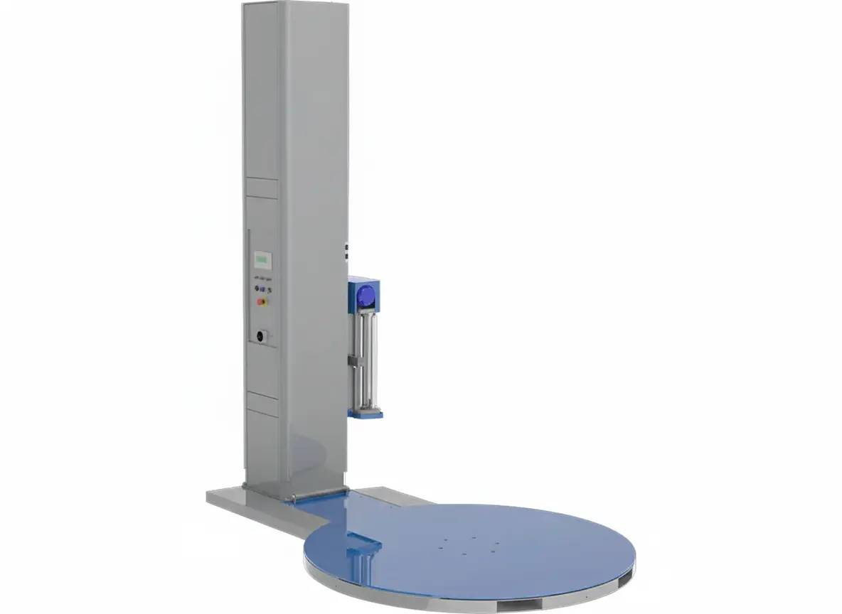 Palletwikkelaar WP2 Voorreksysteem 250% Draaischijf Ø1,65m Wikkelhoogte 2,4m