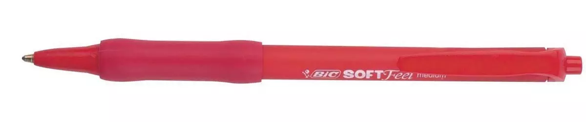 Bic Balpen Soft Feel Clic Grip Rood