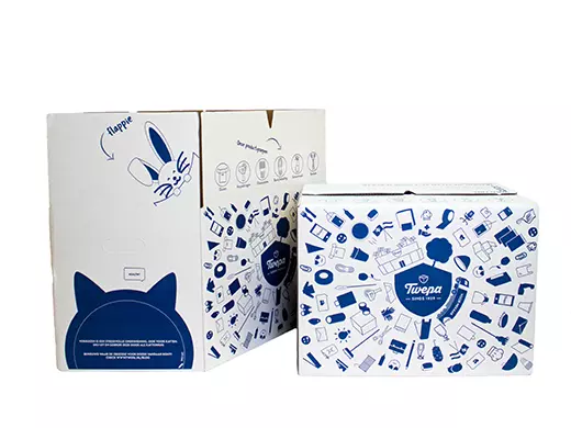 Verhuisdoos Twepa EB-golf 479x319x354mm Wit/Blauw