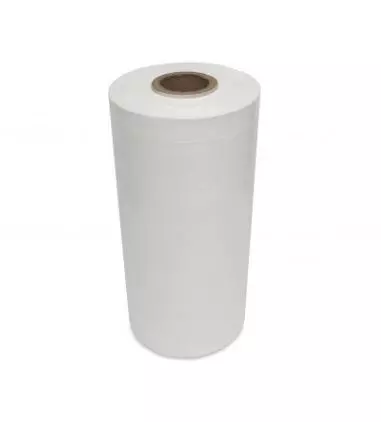Machinefolie 50cm 23mu rek 350% Bison wit polyethyleen (per kg)