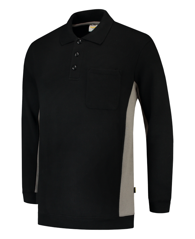 Tricorp Polosweater Bicolor Borstzak Black-Grey