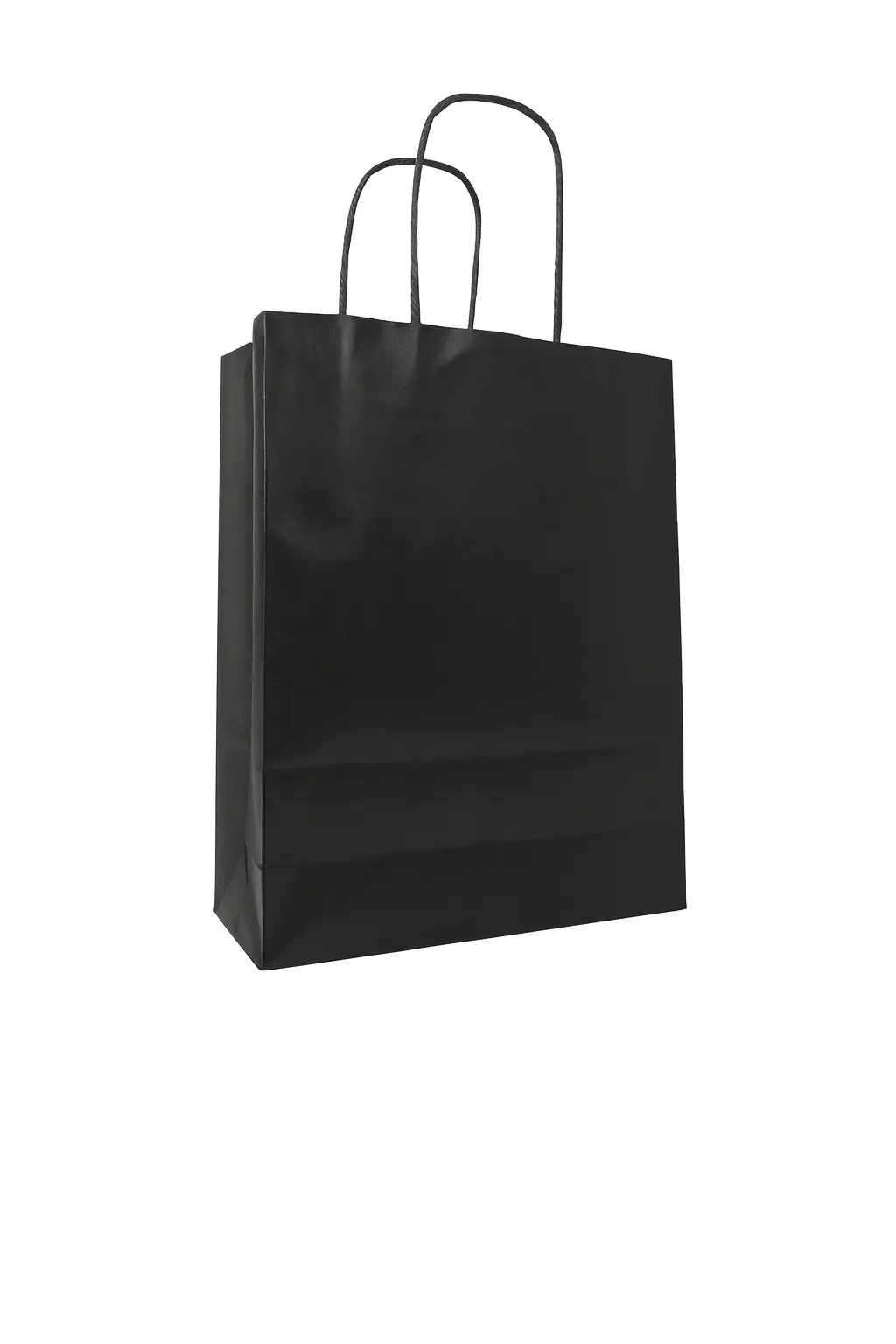 Papieren Draagtas 18x8x22cm Met Gedraaid Handvat Zwart