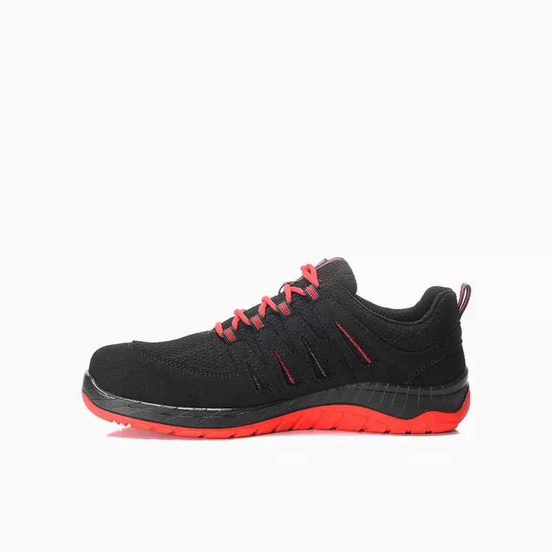 Werkschoen Maddox laag zwart/rood S3S ESD
