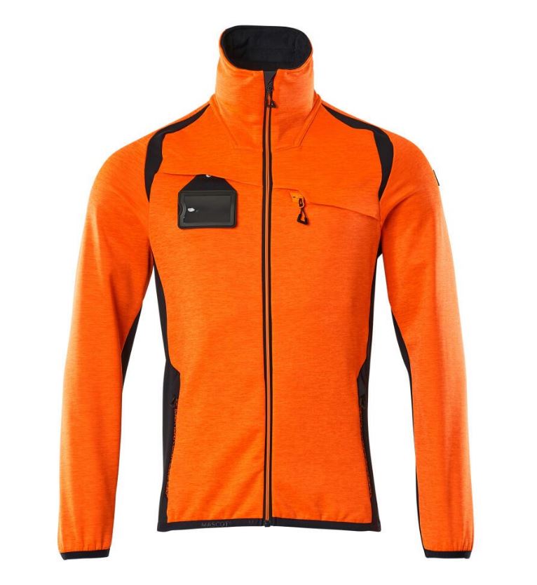 Fleecevest hi-vis oranje/marine