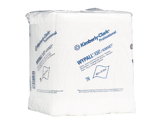 Poetsdoek 315x365mm Wypall X-60 6034 1-laags wit (doos Ã  12x76st)