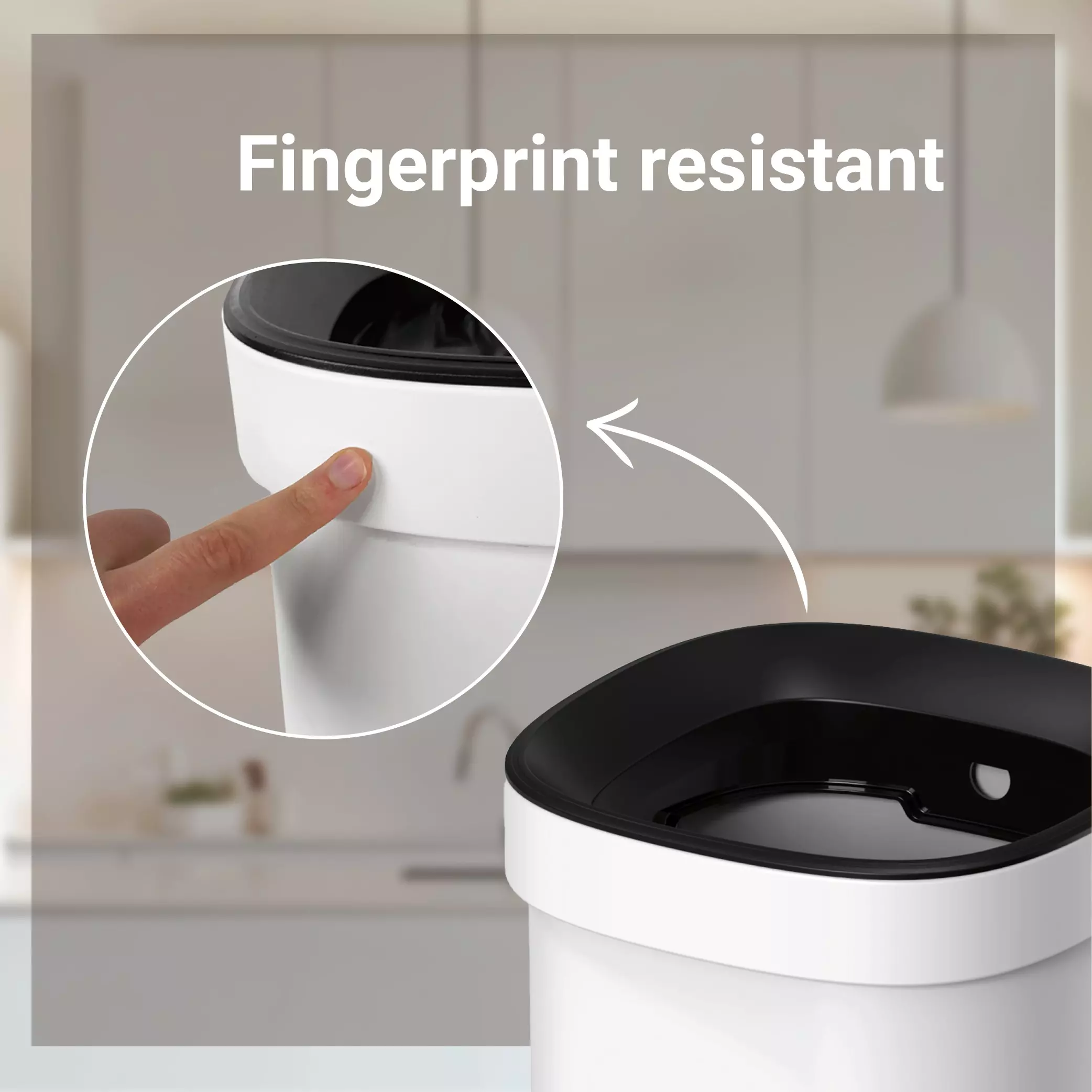 Afvalbak 20 Liter Metaal - Wit/Zwart - Desq