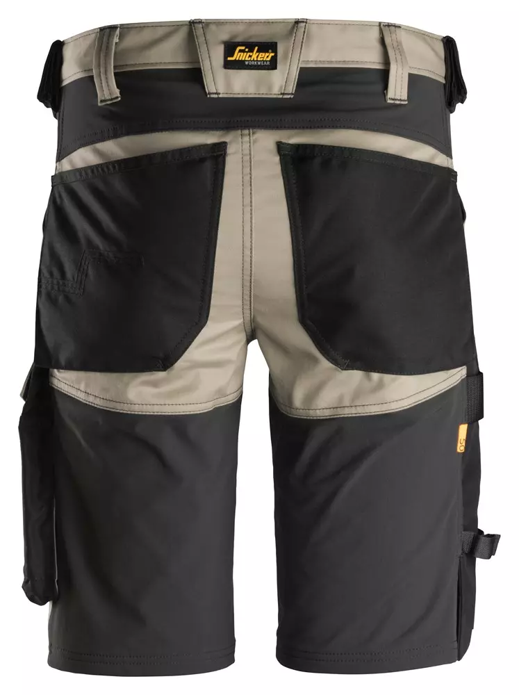 Snickers Korte Werkbroek 6143 Stretch Kaki/Zwart 