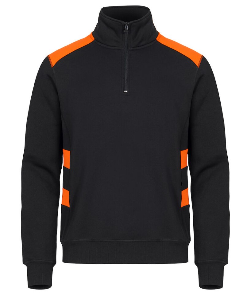 Zip-Sweater Clique Ambition half zip Signaaloranje 021075