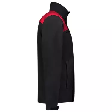 Softshell Bicolor naden zwart/rood