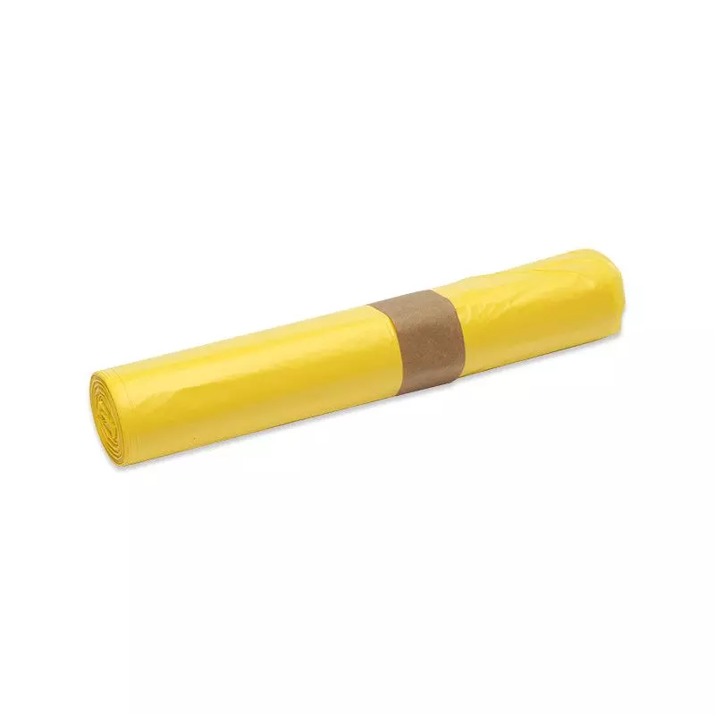 Afvalzak HDPE 58x100cm T23 - 17mu - Geel