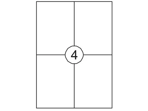 Etiket Laser/Kopieer 105x148mm Wit 4 Etiket/Vel 100 Vellen
