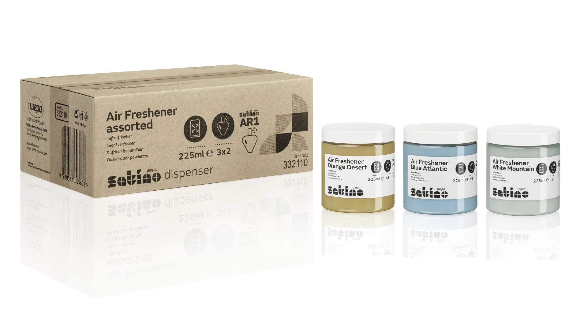 Luchtverfrisser mix 6 potjes 225ml Satino