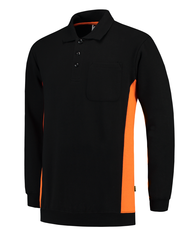 Tricorp Polosweater Bicolor Borstzak Black-Orange