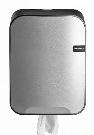 Dispenser midi poetsrol Quartz zilver 375x265x222mm