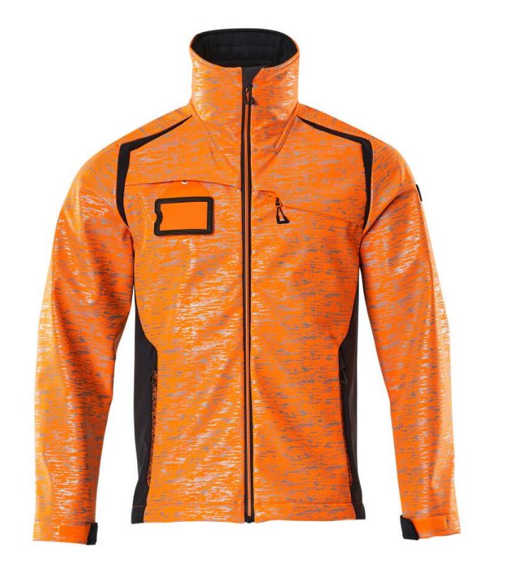 Softshell jas hi-vis oranje/marine