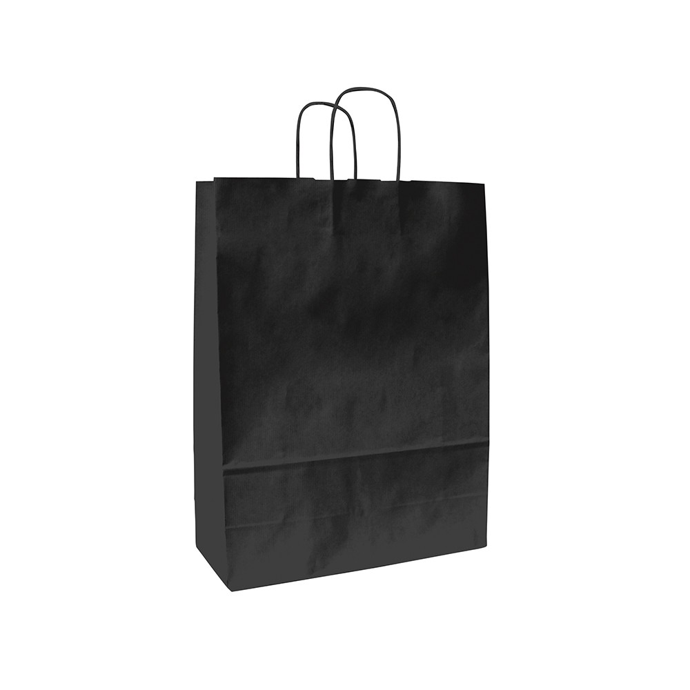Papieren Draagtas 22x10x31cm Met Gedraaid Handvat Zwart