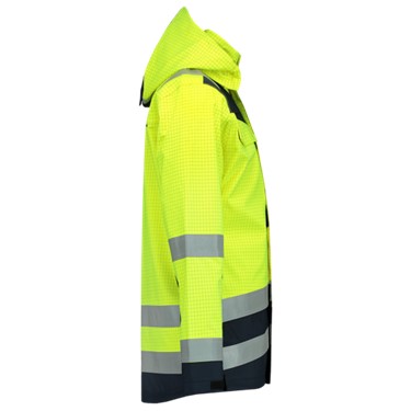 Parka multinorm bicolor fluorgeel- inktblauw