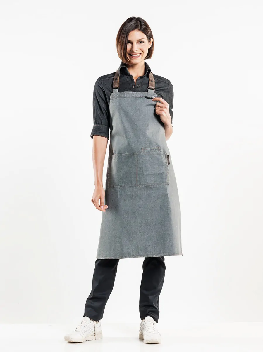 Halterschort Bib Apron Forene Grey DenimW70-L90