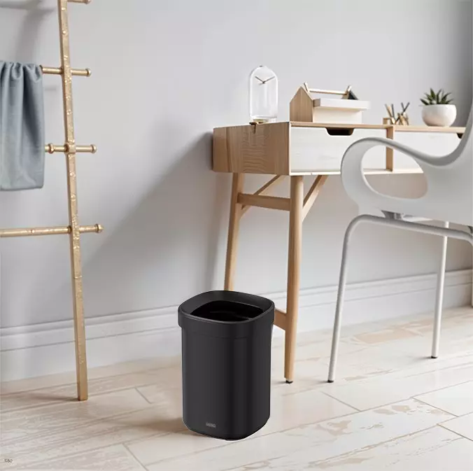 Afvalbak 20 Liter Metaal - Zwart - Desq