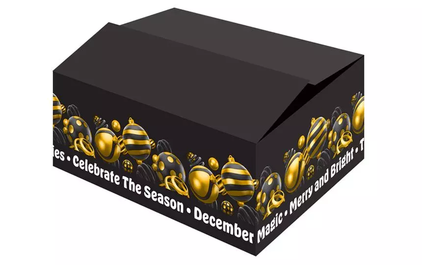 Kerstdoos Have a Ball 310x200x140mm Zwart/Wit/Goud