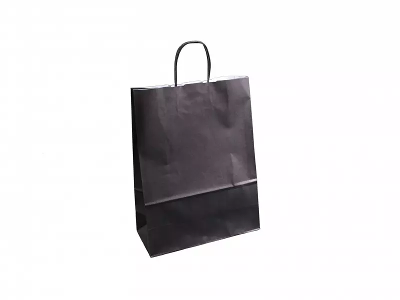 Papieren Draagtas 32x12x42cm Met Gedraaid Handvat Zwart