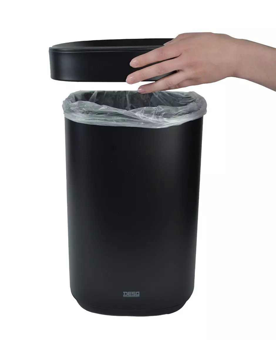 Afvalbak 20 Liter Metaal - Zwart - Desq