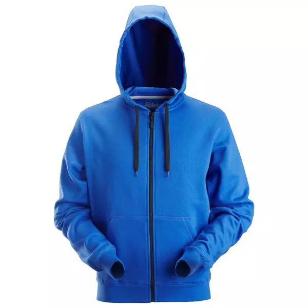 Hoodie classic met rits kobaltblauw (True Blue)