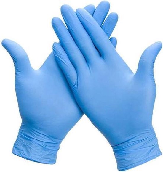 Handschoen Vinyl synthetisch poedervrij maat L blauw