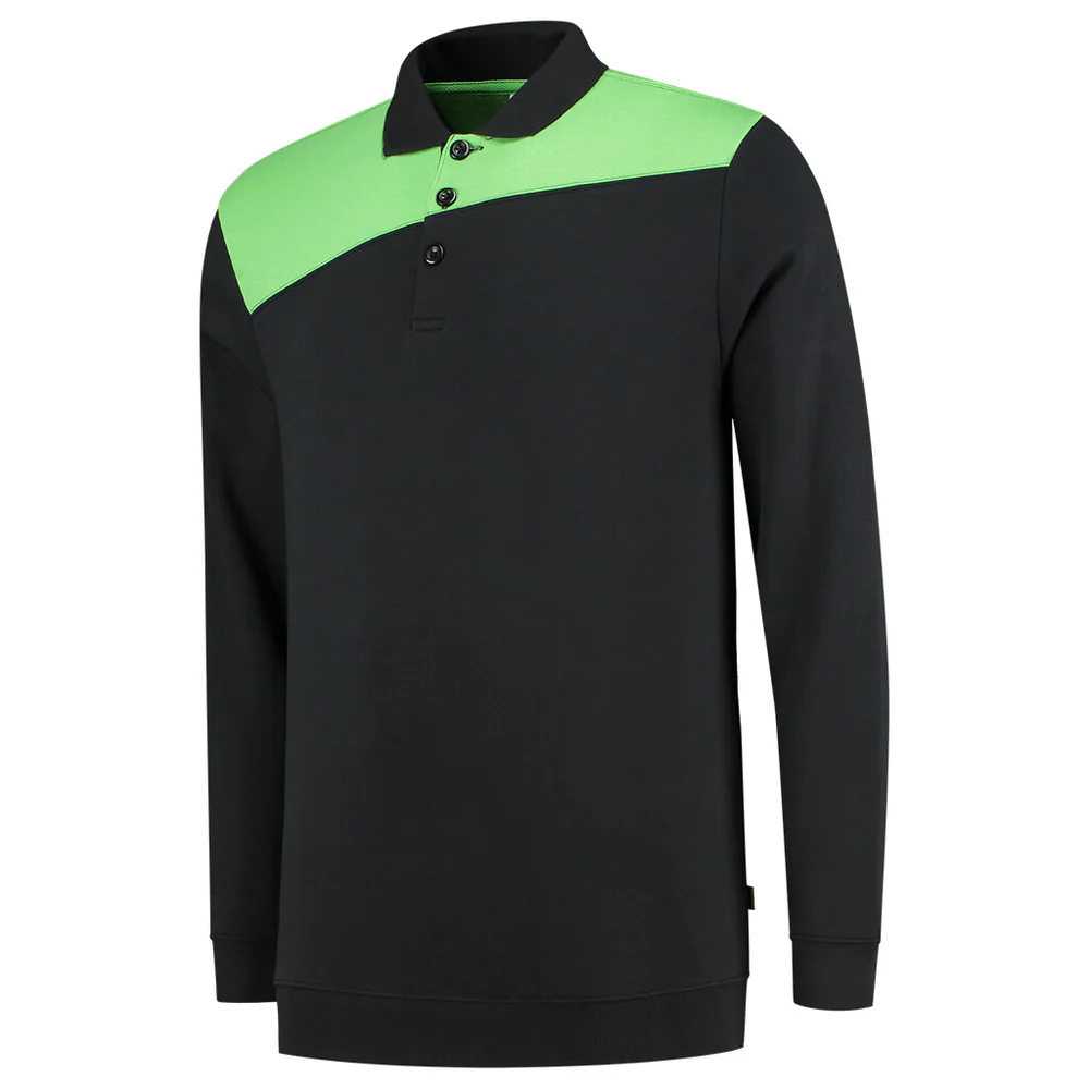 Polosweater Bicolor Naden Black/Lime