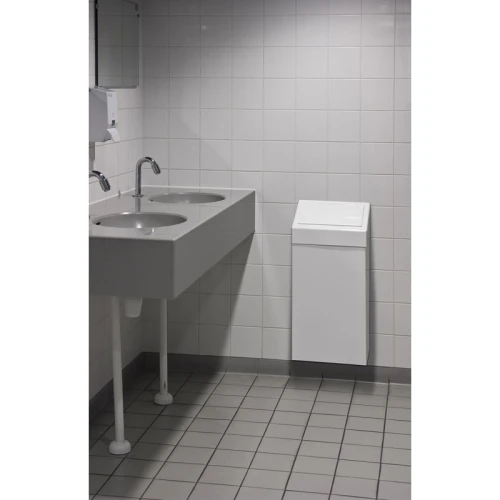 Afvalbak 50 liter Met pushklep Metaal Wit
