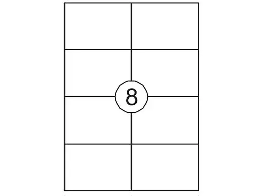 Etiket Laser/Kopieer 105x74mm Wit 8 Etiket/Vel 100 Vellen