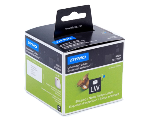 Dymo label 99014 54x101mm wit badge wit
